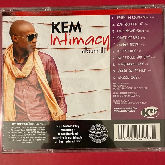 Kem Intimacy, Album III This CD was Released in 2010, Kem’s 1st Album in 5 years - Picture 4 of 5